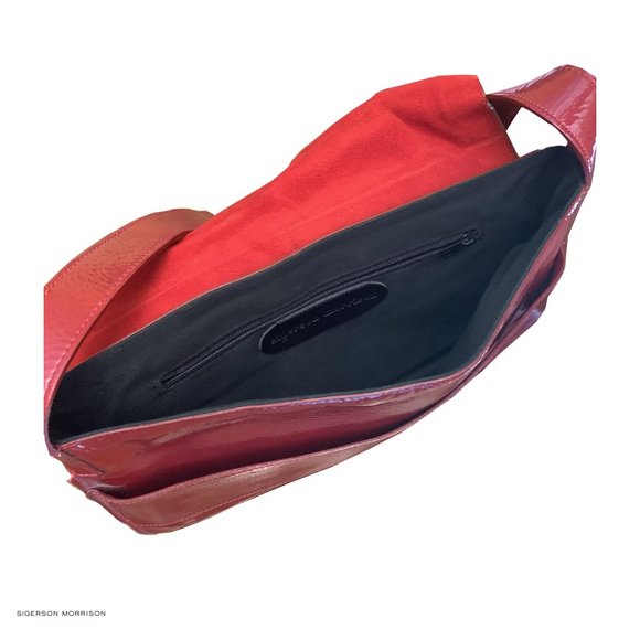 SIGERSON MORRISON Patent Leather Red Shoulder Bag - Picture 3 of 4